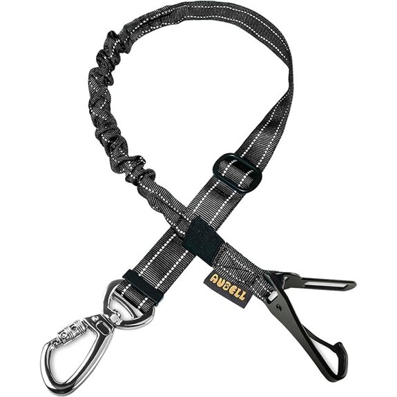 AUBELL Dog Seat Belt for Car,Updated 3-in-1 Bungee Dog Car Harness,Black