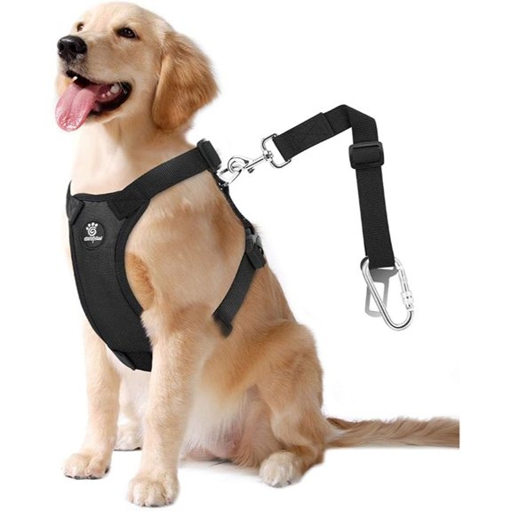 VavoPaw Dog Seat Belt Vest Harness for Car 2 in 1 Seatbelt Buckle