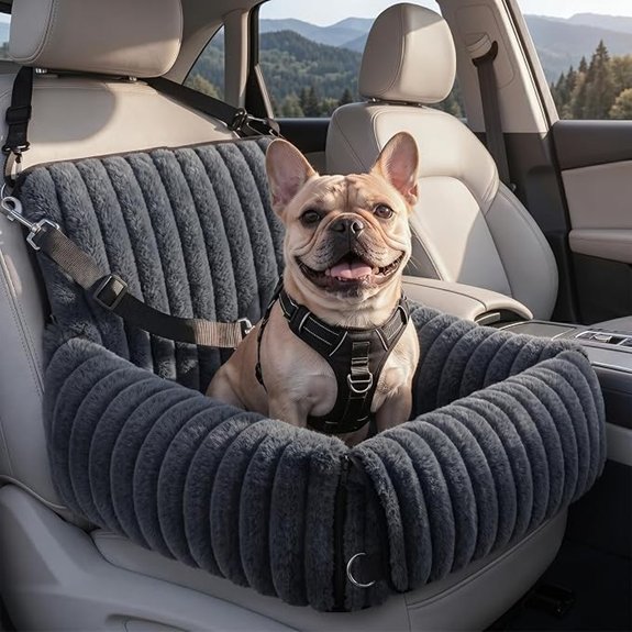 MIXJOY 6-in-1 Dog Car Seat for Small/Medium Dogs up to 23 lbs,Grey