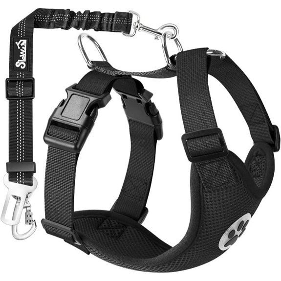 SlowTon Dog Seat Belt and Harness for Car 2 in 1 Seatbelt Buckle B M