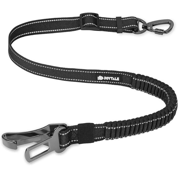 Joytale 3-in-1 Bungee Dog Seat Belt for Car Medium and Large Dogs Black