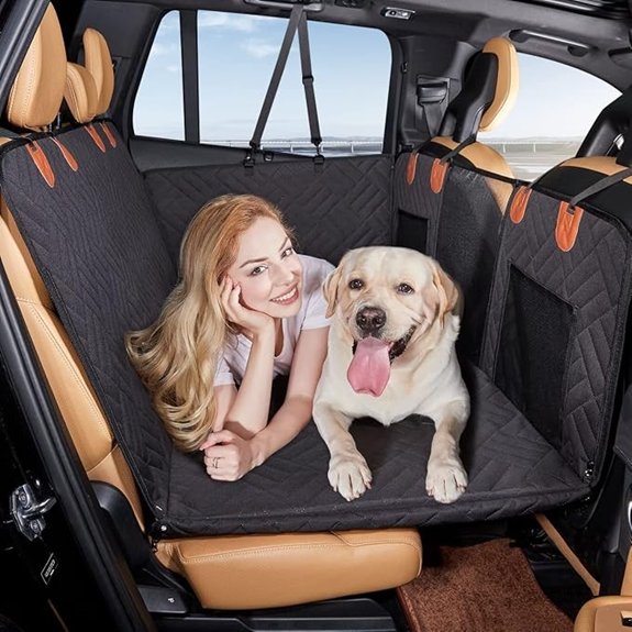 YJGF Hard Bottom Dog Car Seat Cover for Back Seat,Seat Extender for Dogs