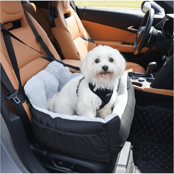 Oiilores Dog Car Seat with Clip-On Leash and Storage