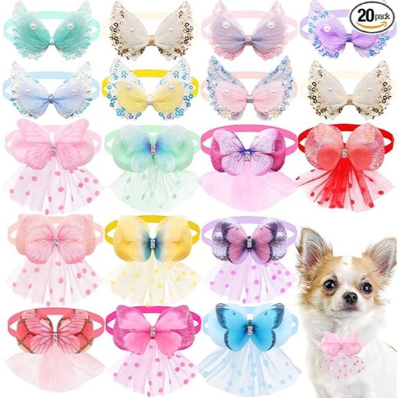 20Pcs Cute Dog Collar Grooming Accessory for Small Breed Puppies & Cats