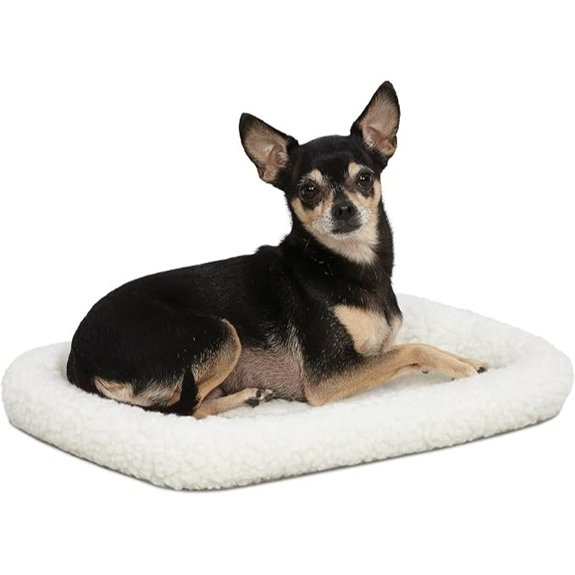 QuietTime by MidWest 18 Dog Crate Bolster Bed White Fleece Toy Breeds