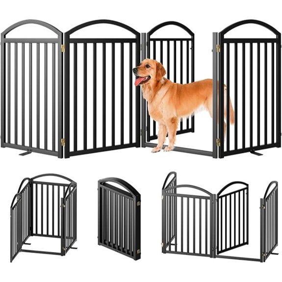 SNUOWU 4-Panel Freestanding Dog Gate 96 Wide 32 Tall