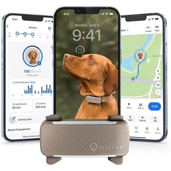 Tractive Smart Dog GPS Tracker with Health Monitoring (Brown)