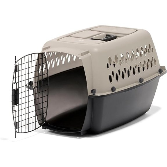 Petmate Vari Dog Kennel Carrier 10 to 20lbs 24in Taupe and Black