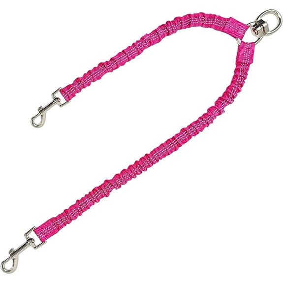 Double Dog Leash Coupler Different Length Splitter for 2 Dogs
