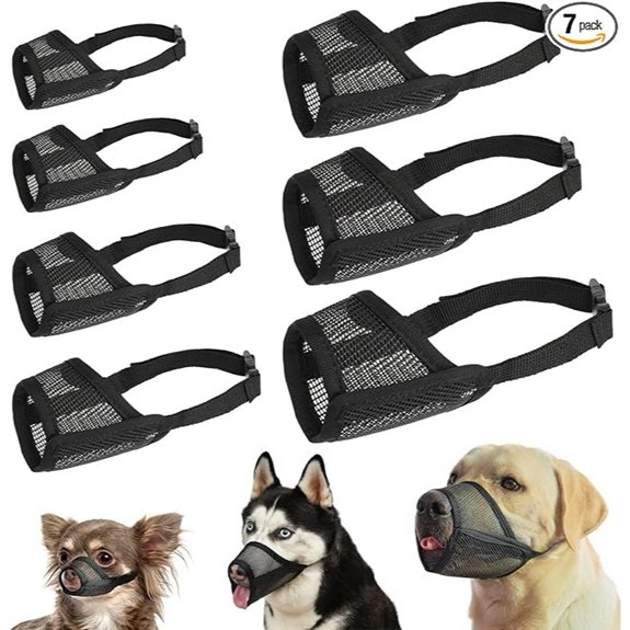 LUCKYPAW Mesh Dog Muzzle Suits for Small Medium Large Dogs Dog Muzzle Set