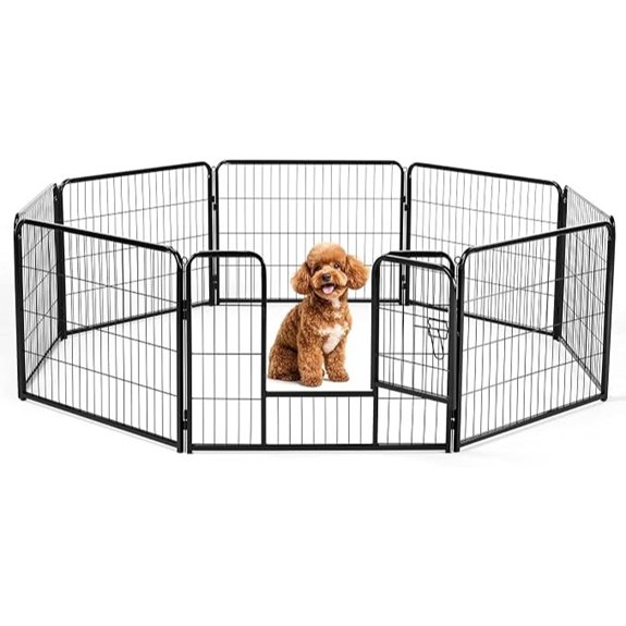 DUMOS Dog Playpen 24 Inch 8 Panels Indoor Outdoor Metal Pet Fence