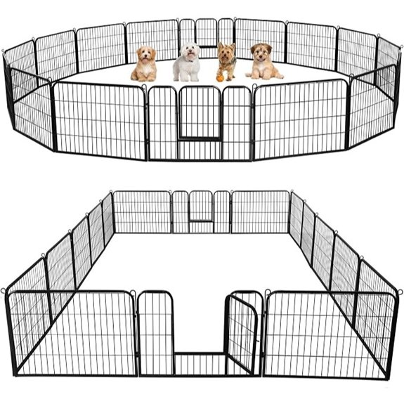 Yaheetech Dog Playpen 24in 16 Panels Pet Fence for Indoor Yard RV Camping