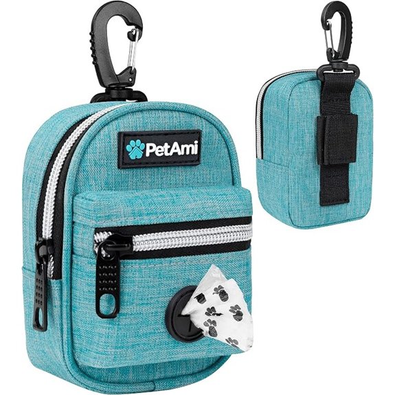 PetAmi Dog Poop Bag Holder for Leash Waste Bag Dispenser Pet Pouch Blue