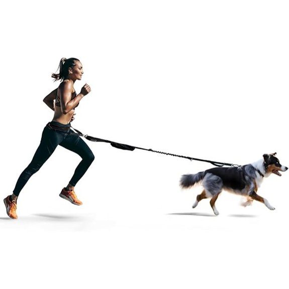 FITLY Dog Running Belt - Hands-Free Waist Leash with Bungee - Nifty Black
