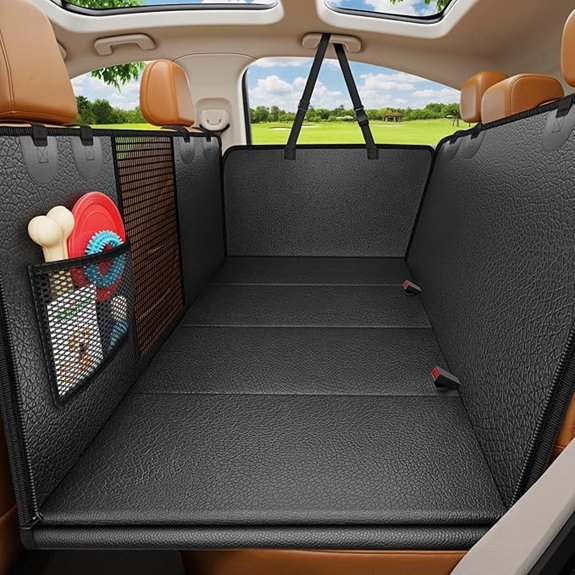 URPOWER Hard Bottom Dog Car Seat Cover for Back Seat PU Leather Hammock