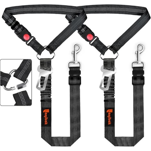 Laqibak Removable Dog Seat Belt Harness for Car 3 in 1 Pet Seatbelt Leash