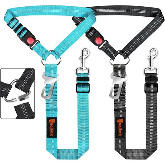 Laqibak Removable Dog Seat Belt Harness for Car 3 in 1 Pet Seatbelt Leash