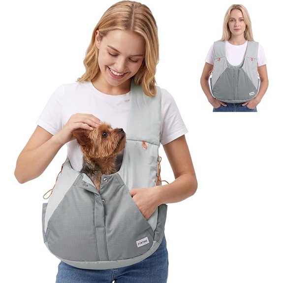 FURTIME Dog Sling Carrier Puppy Sling for Small Dogs Up to 16 lbs