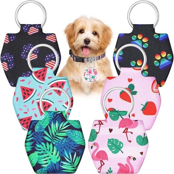 Reginary 6 Pcs Dog Tag Silencer Cover Portable Pet Silencer Summer Style