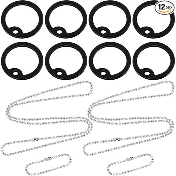 Weewooday 8 Pcs Dog Tag Silencer Military with 4 Chains Black Rubber
