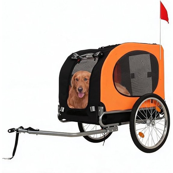 Large Dog Bike Trailer with Jogging Stroller 16 Wheels Safety Harness