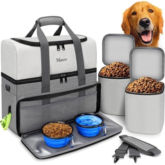 Mancro Dual Layers Dog Travel Bag Dog Mom Gifts Road Trip Essentials