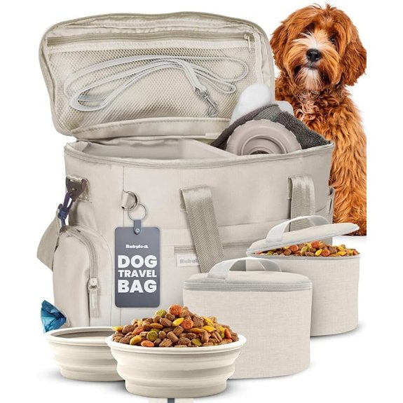 Rubyloo Original Doggy Bag™ Dog Travel Bag for Supplies with Travel Bowls