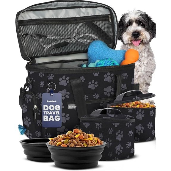 Rubyloo Original Doggy Bag™ Dog Travel Bag for Supplies with Travel Bowls