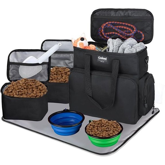 Dog Travel Bag Airline Approved with Collapsible Bowls and Organizer