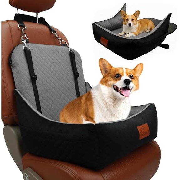 Small Dog Car Seat & Travel Bed with Harnesses