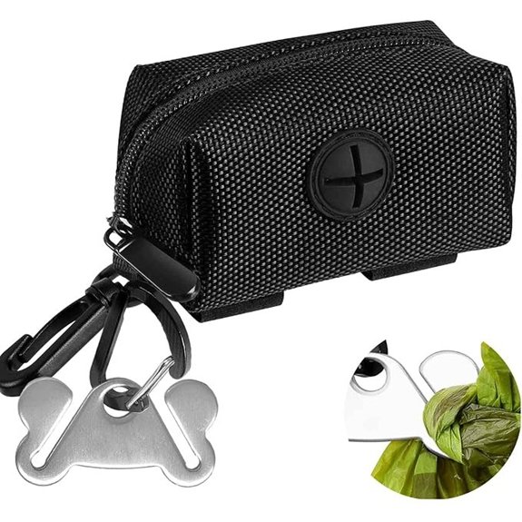 Dog Poop Bag Dispenser Holder Soft Waste Bags Roll Holders Leash Clip Black