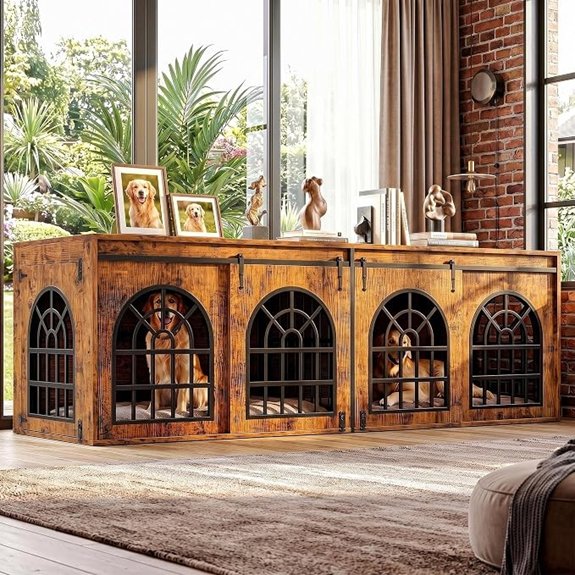 IRONCK 90.2 Double Dog Crate Furniture with Hinged Divider