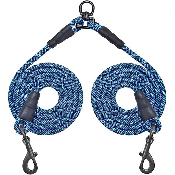 5 FT Double Dog Leash Coupler Extension Rope for Two Dogs Walking
