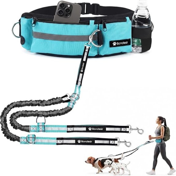 Hands-Free Double Dog Leash with Shock Absorption