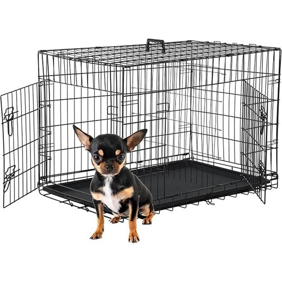 FDW 24 Dog Crate with Double Door and Tray