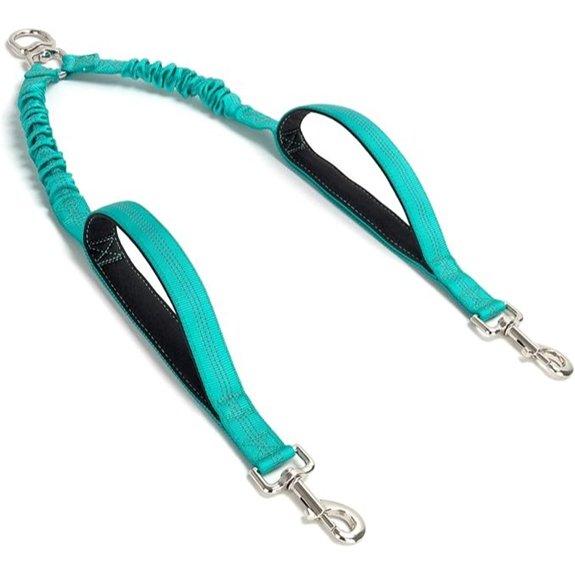 20 Dual Dog Leash Coupler Double Control Padded Handles for 2 Dogs