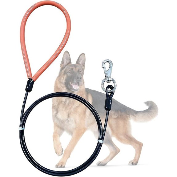 Heavy Duty Metal Dog Leash 5FT Soft Grip