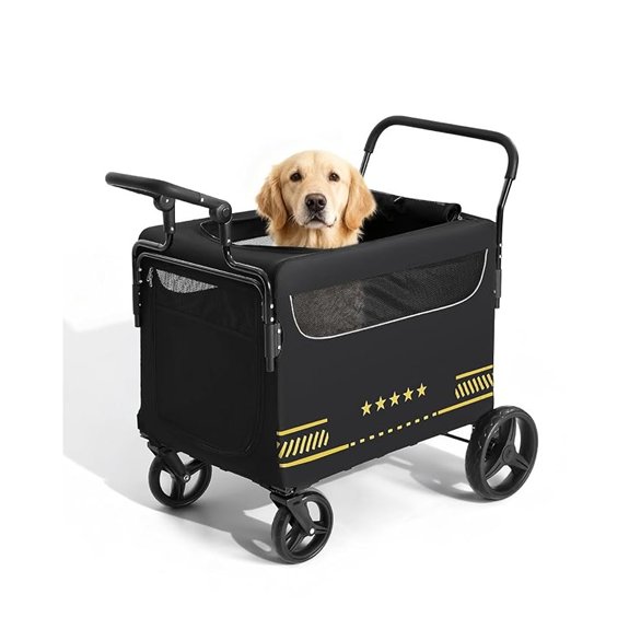 Heavy Duty Pet Stroller for Medium & Large Dogs with Ramp