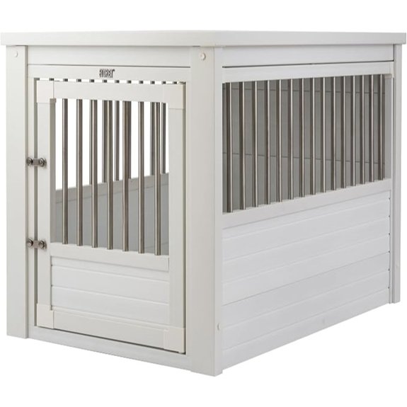 New Age Pet® ECOFLEX® Large Furniture Style Dog Crate & End Table White