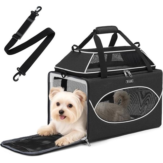Lekereise Top-Expandable Pet Carrier 18x11x11 Inch Airline Approved Travel
