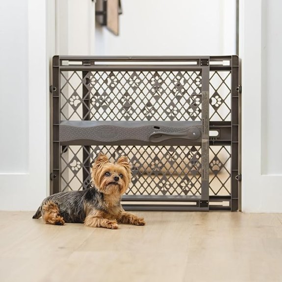 MYPET Portable Pet Gate – 26-40 Expandable 23 Tall Gray