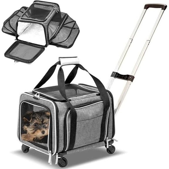 Ruff Life 101 Expandable Pet Carrier on Wheels (Grey)