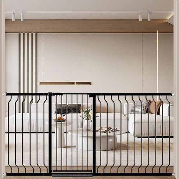 ALLAIBB 40.55 Extra Tall Baby Gate 57.48-73.62 Wide Dog Pet Gate Black