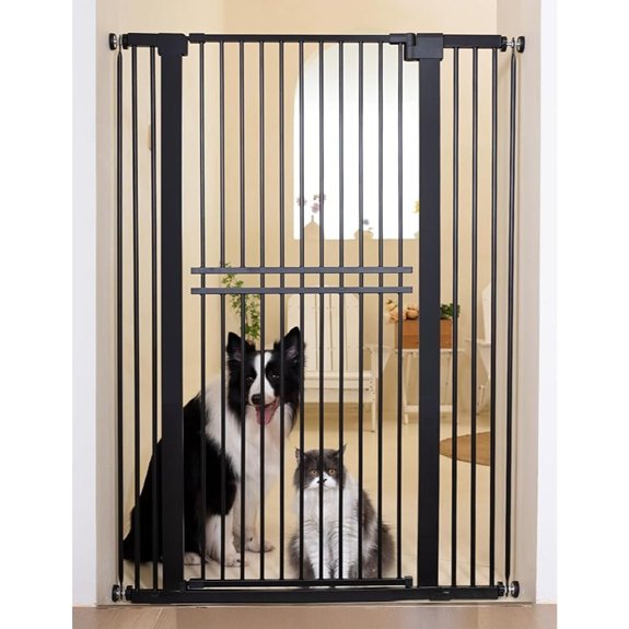 No Pawblems 55 Extra Tall Pet Gate 29-40 Wide Tall Dog Gate Black
