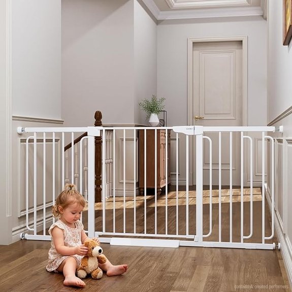 Cumbor Extra Wide Baby Gate 36.6-69 Walk-Through Dog Gate White
