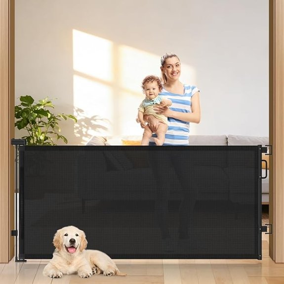 78 Retractable Extra Wide Baby Gates for Stairs Long Mesh Dog Gate