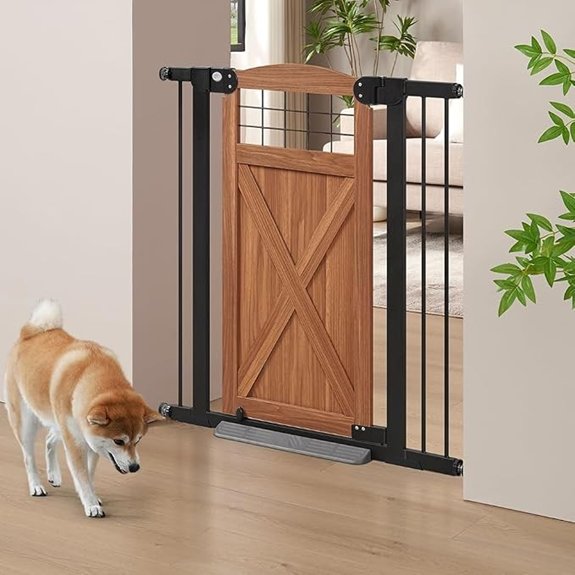 beeNbkks Farmhouse Barn Door Dog Gate 39 Tall Anti-Trip Pet Barrier
