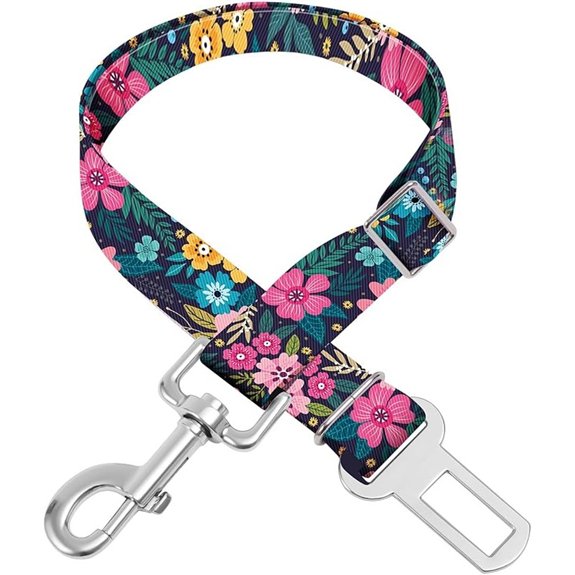 Adjustable Pet Car Seat Belt (20‑33) Floral