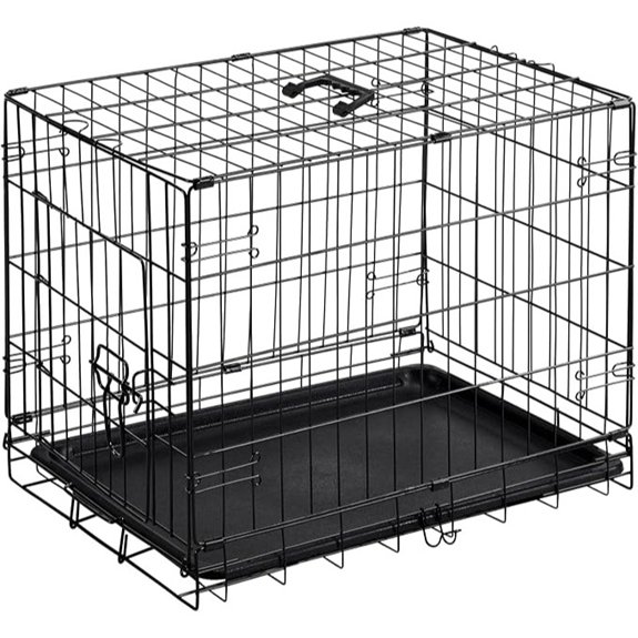 DUMOS 24 Inch Dog Crate Foldable Puppy Small Dog Cage Pet Kennel