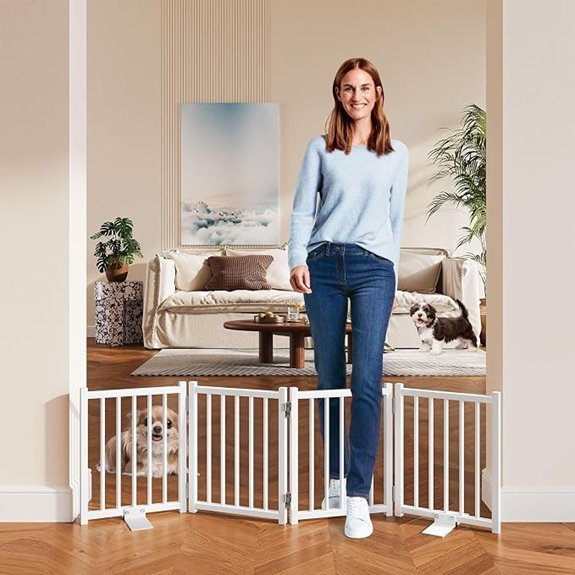 Snughome Short Dog Gate Foldable 48 Wide Pet Fence